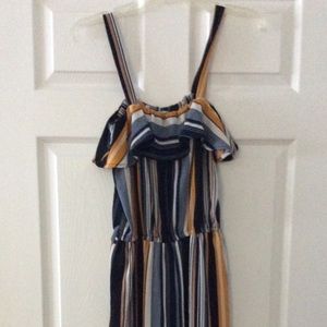 Striped Blue and Gold Romper.